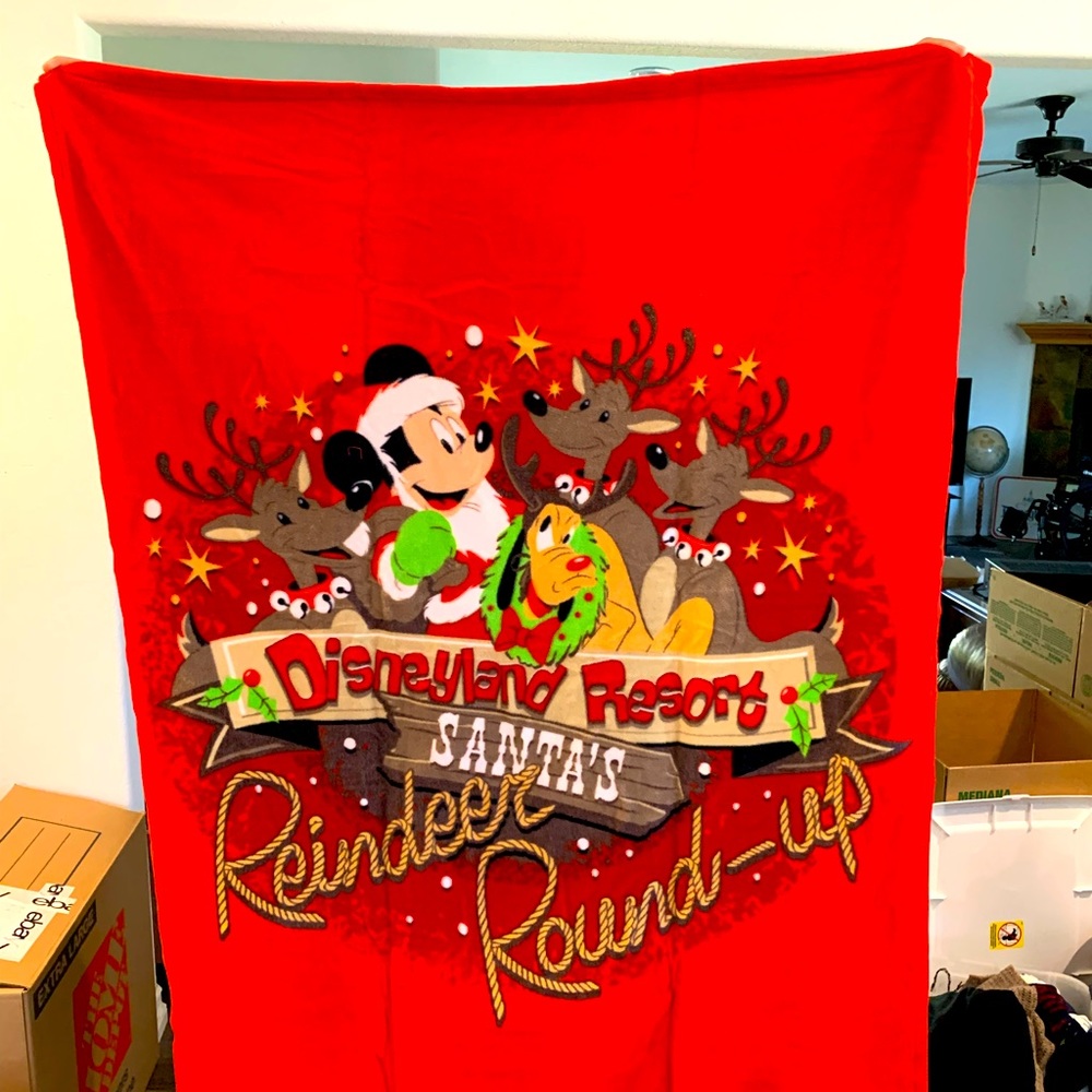 Disney World Resort Reindeer Roundup Throw Blanket 40”long 38” wide